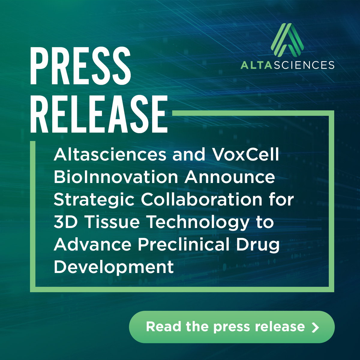 Altasciences and VoxCell BioInnovation Announce Strategic Collaboration to Advance Preclinical Drug Development