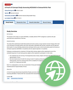 Case study on a proof-of-concept study assessing NEO6860 in osteoarthritis pain.