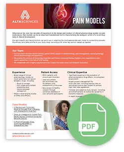 Fact sheet on pain models.