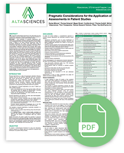 A scientific poster on Pragmatic considerations for the application of physical withdrawal assessments in patient studies.