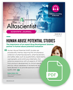 A scientific journal about the Altascientist human abuse potential studies.