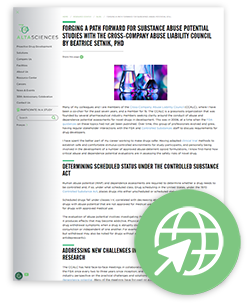 A blog on forging a path forward for substance abuse potential studies with the cross-company abuse liability council.
