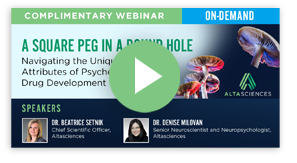 This webinar is about a square Peg in a round hole: Navigating psychedelic drug development.
