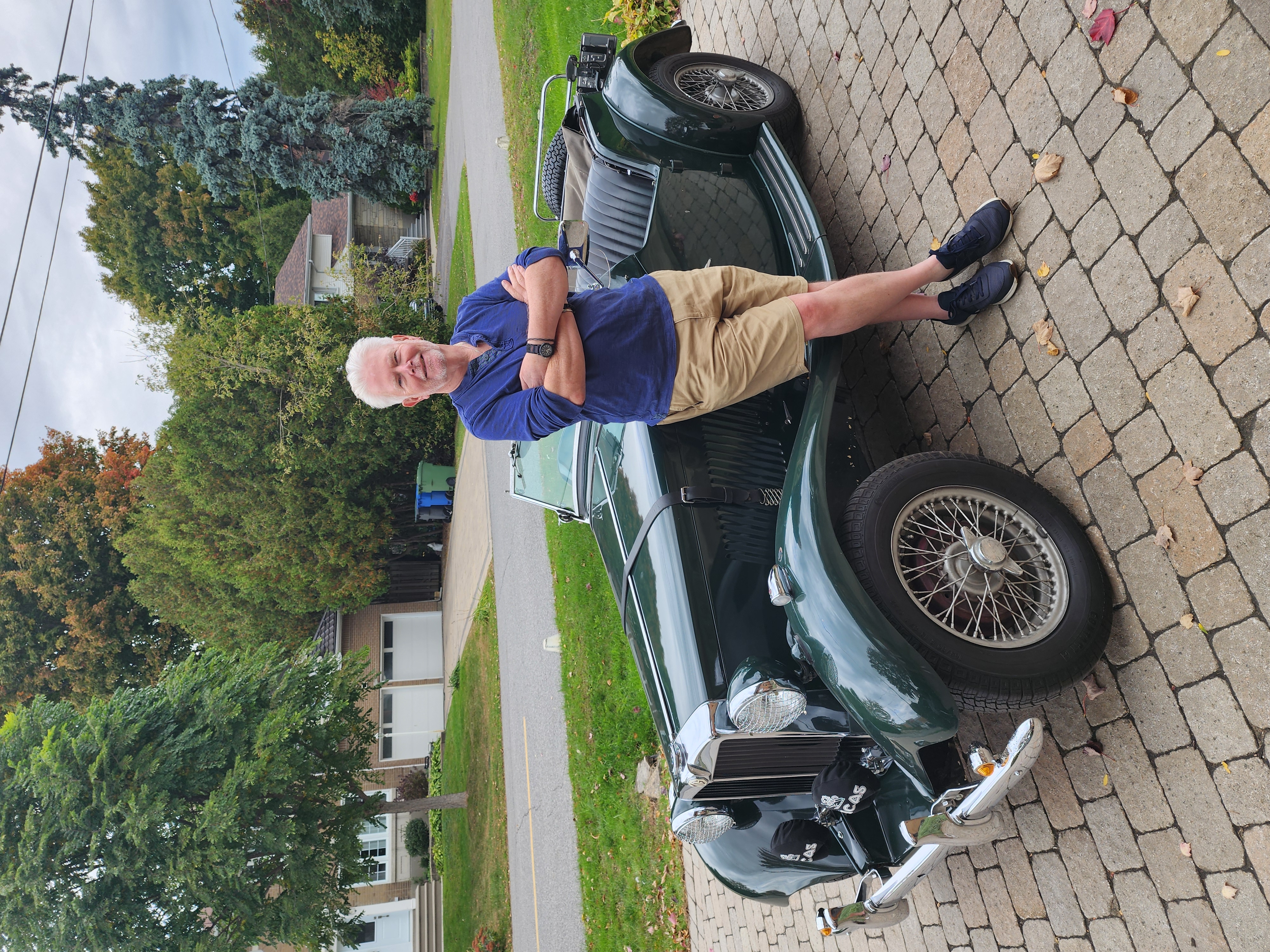 Chris Perkin posing with his 1952 MG TD