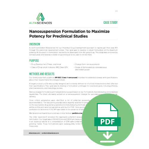 Preview of Preclinical Formulation Development Case Study